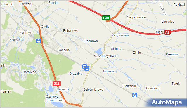mapa Szczodrzykowo, Szczodrzykowo na mapie Targeo