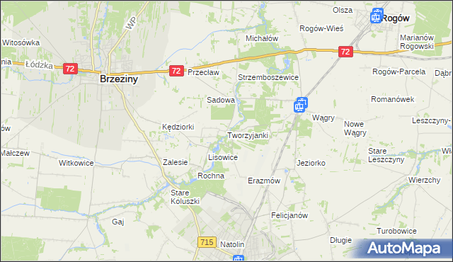 mapa Tworzyjanki, Tworzyjanki na mapie Targeo