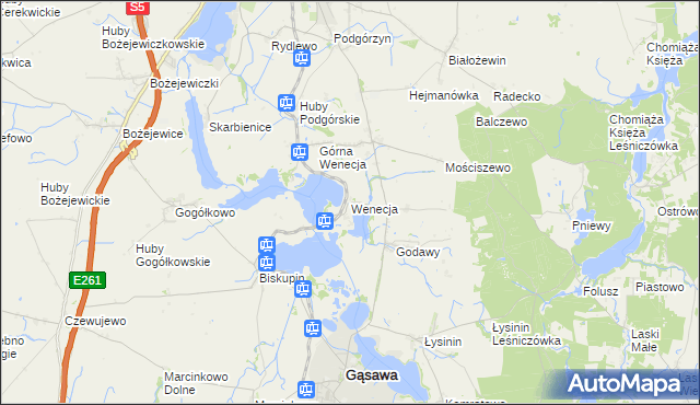 mapa Wenecja gmina Żnin, Wenecja gmina Żnin na mapie Targeo