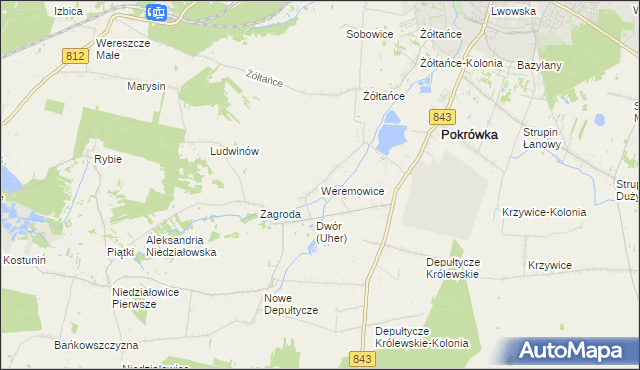 mapa Weremowice, Weremowice na mapie Targeo