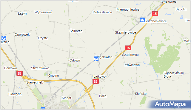 mapa Więcławice gmina Gniewkowo, Więcławice gmina Gniewkowo na mapie Targeo