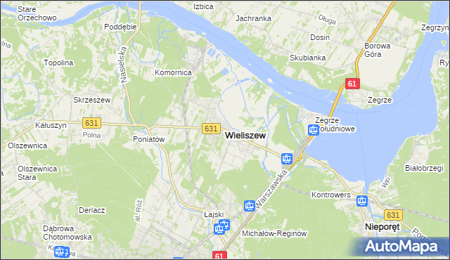 mapa Wieliszew, Wieliszew na mapie Targeo