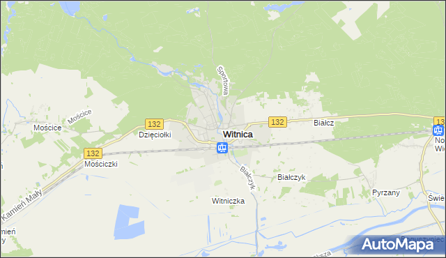 mapa Witnica powiat gorzowski, Witnica powiat gorzowski na mapie Targeo