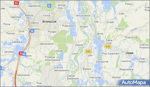 mapa Zasole, Zasole na mapie Targeo