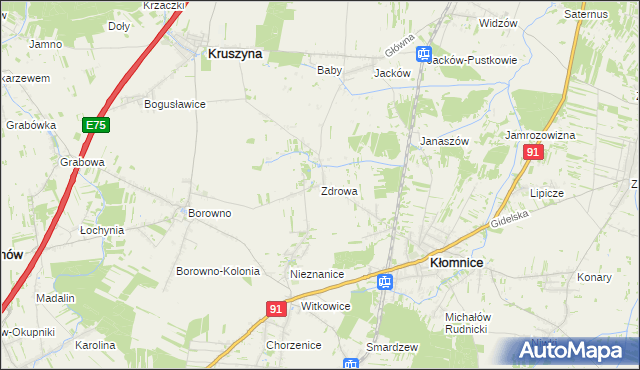 mapa Zdrowa, Zdrowa na mapie Targeo