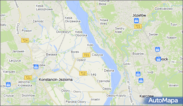 mapa Ciszyca gmina Konstancin-Jeziorna, Ciszyca gmina Konstancin-Jeziorna na mapie Targeo