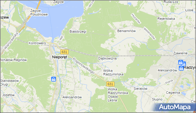 mapa Dąbkowizna, Dąbkowizna na mapie Targeo