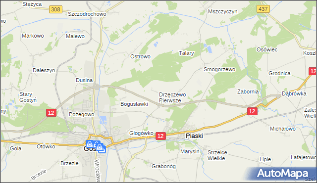 mapa Drzęczewo Pierwsze, Drzęczewo Pierwsze na mapie Targeo
