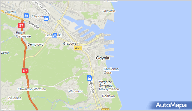 mapa Gdyni, Gdynia na mapie Targeo