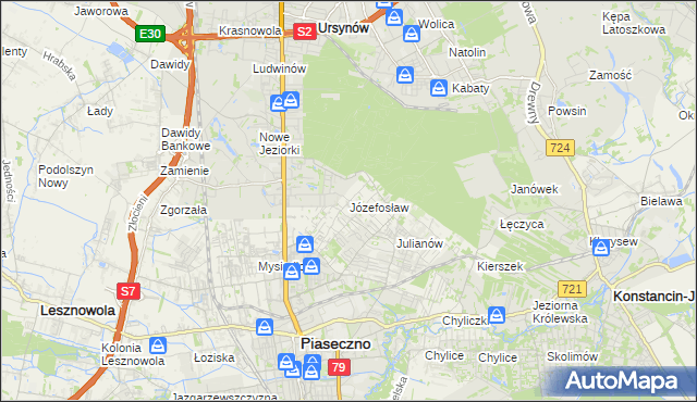 mapa Józefosław, Józefosław na mapie Targeo