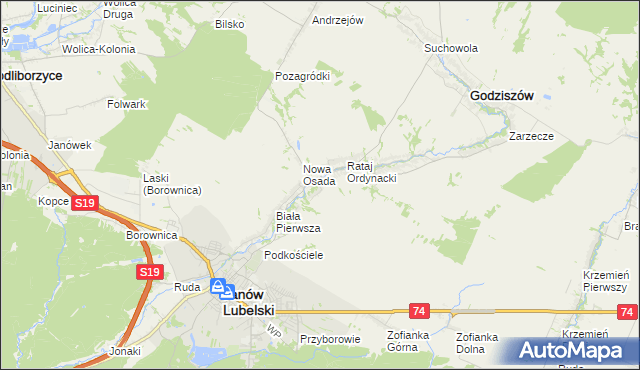 mapa Kawęczyn gmina Godziszów, Kawęczyn gmina Godziszów na mapie Targeo