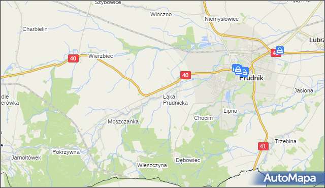 mapa Łąka Prudnicka, Łąka Prudnicka na mapie Targeo