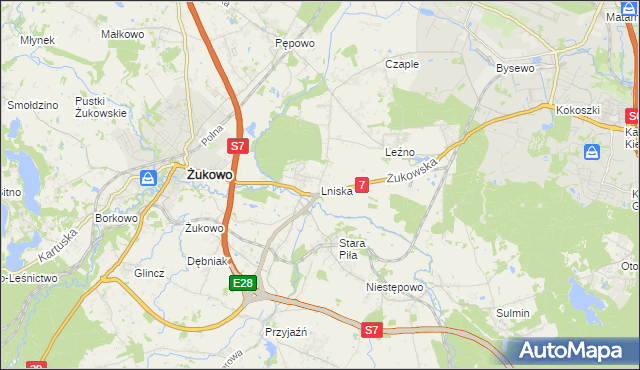 mapa Lniska, Lniska na mapie Targeo