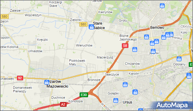 mapa Macierzysz, Macierzysz na mapie Targeo