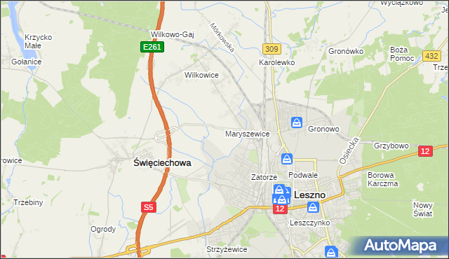 mapa Maryszewice, Maryszewice na mapie Targeo