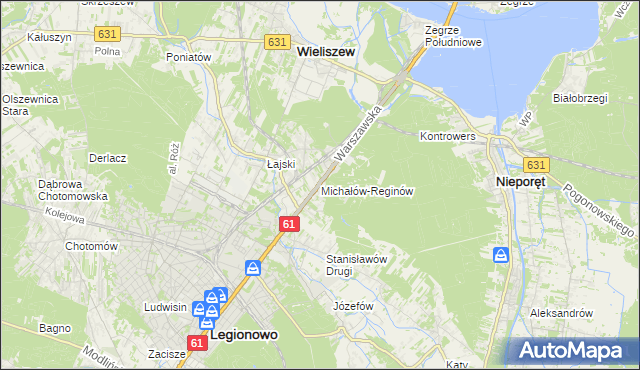 mapa Michałów-Reginów, Michałów-Reginów na mapie Targeo
