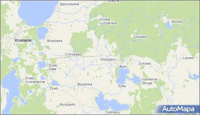 mapa Możdżany, Możdżany na mapie Targeo