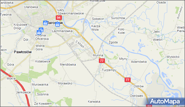 mapa Munina, Munina na mapie Targeo