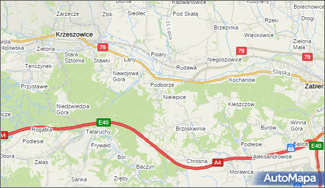 mapa Nielepice, Nielepice na mapie Targeo