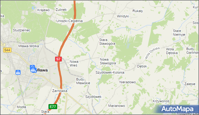 mapa Nowa Sławogóra, Nowa Sławogóra na mapie Targeo