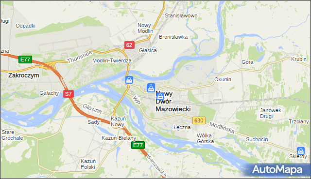 mapa Nowy Dwór Mazowiecki, Nowy Dwór Mazowiecki na mapie Targeo