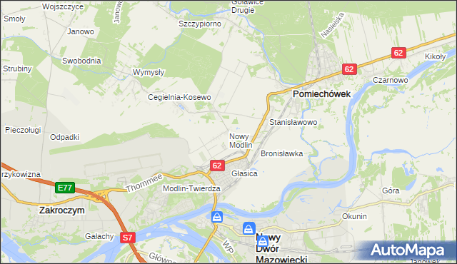 mapa Nowy Modlin, Nowy Modlin na mapie Targeo