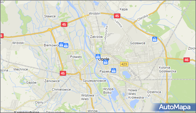 mapa Opola, Opole na mapie Targeo