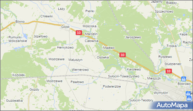 mapa Osówka gmina Sierpc, Osówka gmina Sierpc na mapie Targeo