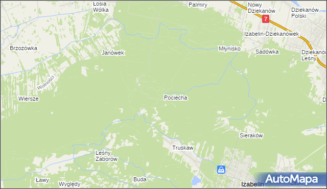 mapa Pociecha gmina Czosnów, Pociecha gmina Czosnów na mapie Targeo
