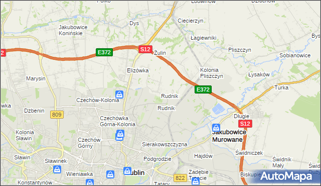 mapa Rudnik gmina Wólka, Rudnik gmina Wólka na mapie Targeo