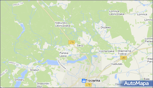 mapa Sarcz, Sarcz na mapie Targeo