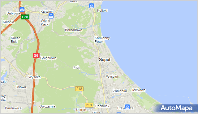 mapa Sopotu, Sopot na mapie Targeo