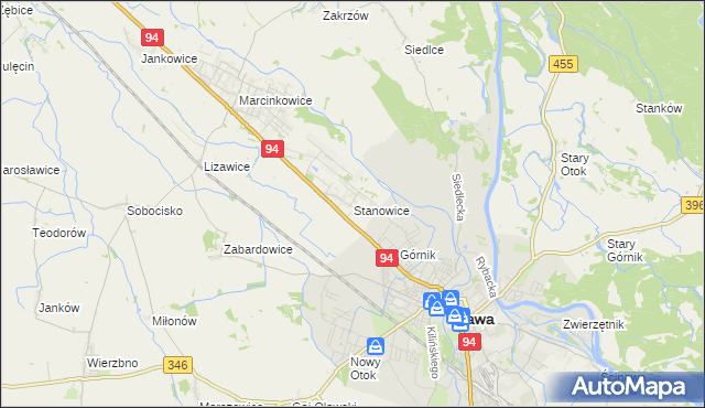 mapa Stanowice gmina Oława, Stanowice gmina Oława na mapie Targeo