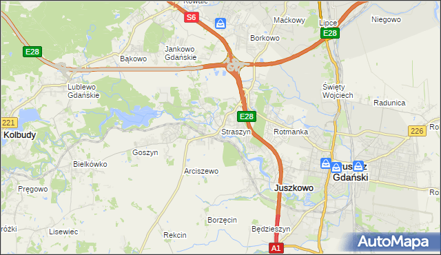 mapa Straszyn, Straszyn na mapie Targeo