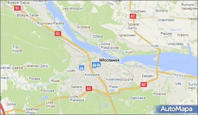 mapa Włocławka, Włocławek na mapie Targeo