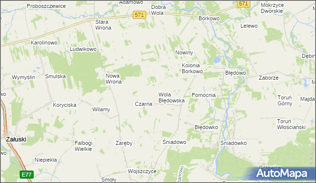 mapa Wola Błędowska gmina Pomiechówek, Wola Błędowska gmina Pomiechówek na mapie Targeo