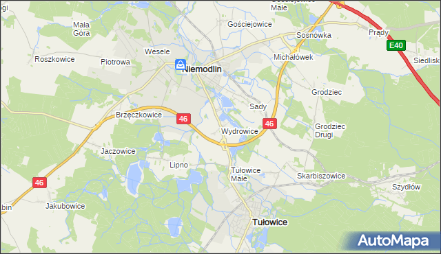mapa Wydrowice gmina Niemodlin, Wydrowice gmina Niemodlin na mapie Targeo