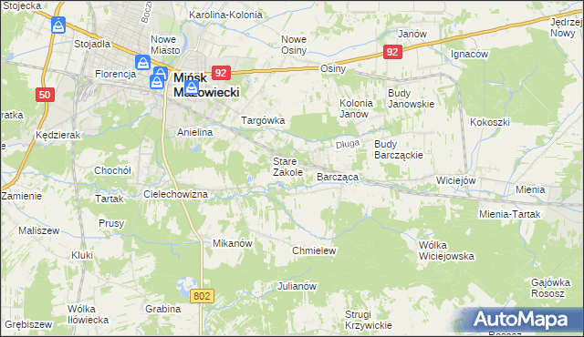 mapa Zakole-Wiktorowo, Zakole-Wiktorowo na mapie Targeo