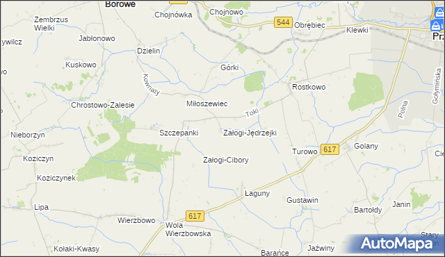 mapa Załogi-Jędrzejki, Załogi-Jędrzejki na mapie Targeo