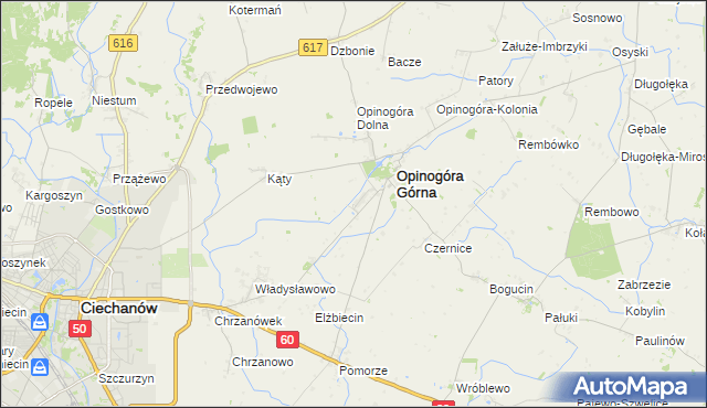 mapa Zygmuntowo gmina Opinogóra Górna, Zygmuntowo gmina Opinogóra Górna na mapie Targeo