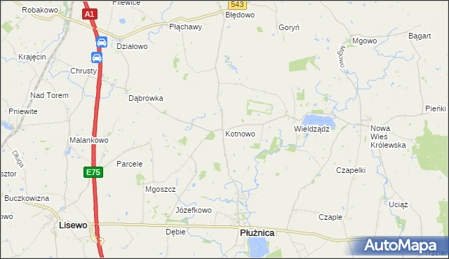 mapa Kotnowo, Kotnowo na mapie Targeo