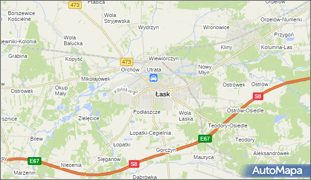 mapa Łask, Łask na mapie Targeo