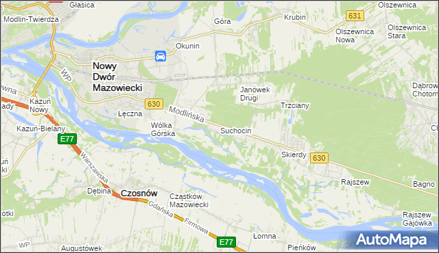 mapa Suchocin gmina Jabłonna, Suchocin gmina Jabłonna na mapie Targeo