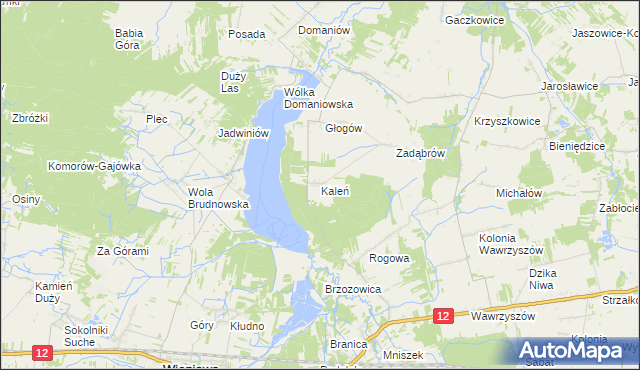 mapa Kaleń gmina Wieniawa, Kaleń gmina Wieniawa na mapie Targeo