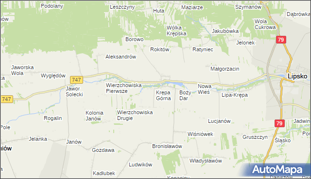 mapa Krępa Górna, Krępa Górna na mapie Targeo