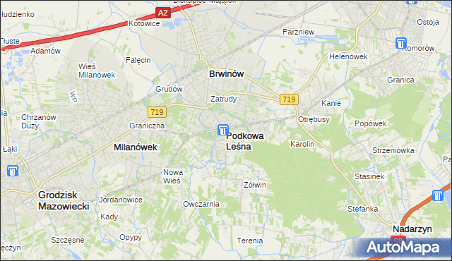 mapa Podkowa Leśna, Podkowa Leśna na mapie Targeo