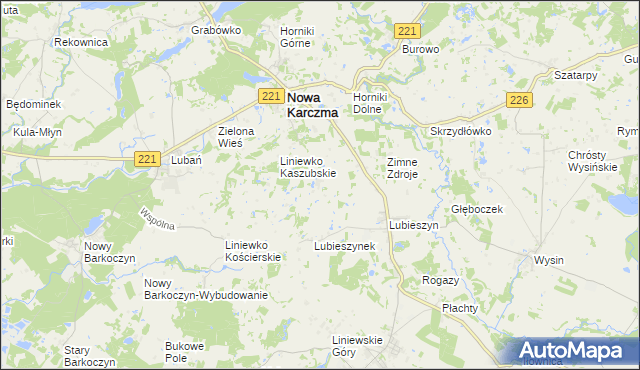 mapa Lubieszynek gmina Nowa Karczma, Lubieszynek gmina Nowa Karczma na mapie Targeo