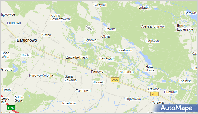 mapa Patrówek, Patrówek na mapie Targeo