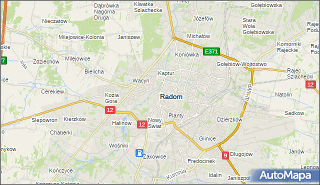 mapa Radomia, Radom na mapie Targeo