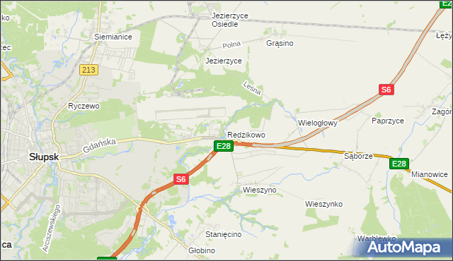 mapa Redzikowo, Redzikowo na mapie Targeo